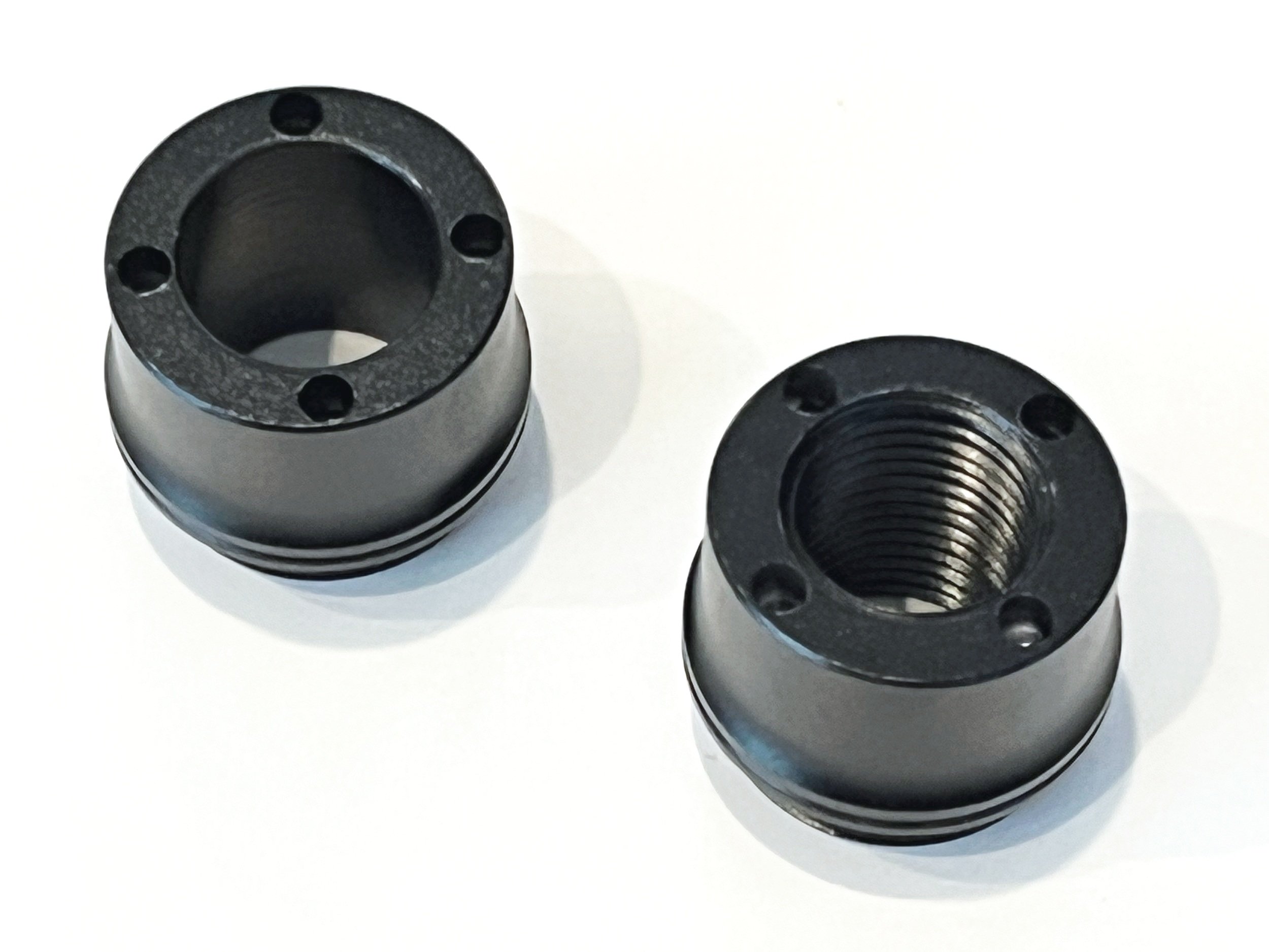 Inserts and axles for 12TA OR 15TA flanged/hooded fork dropouts